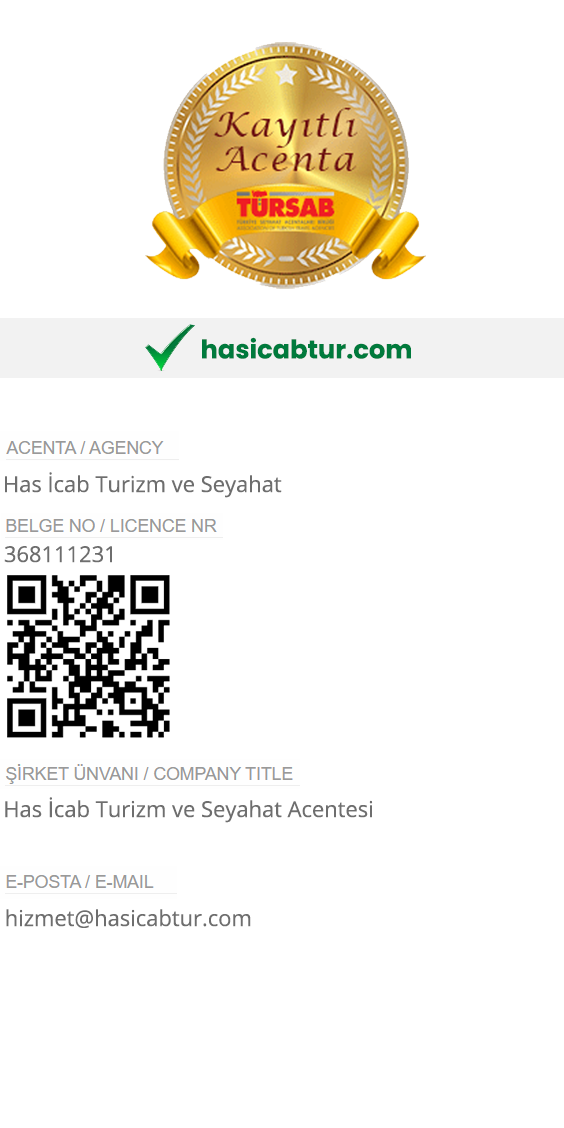 Has İcab Tur TÜRSAB Kayıt Belgesi